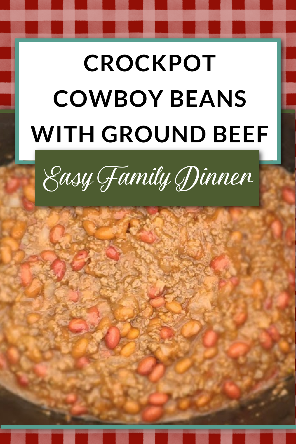 Crockpot cowboy beans with beef