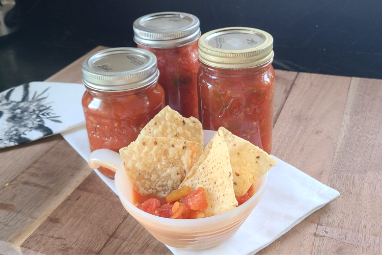 Almost homemade salsa for canning