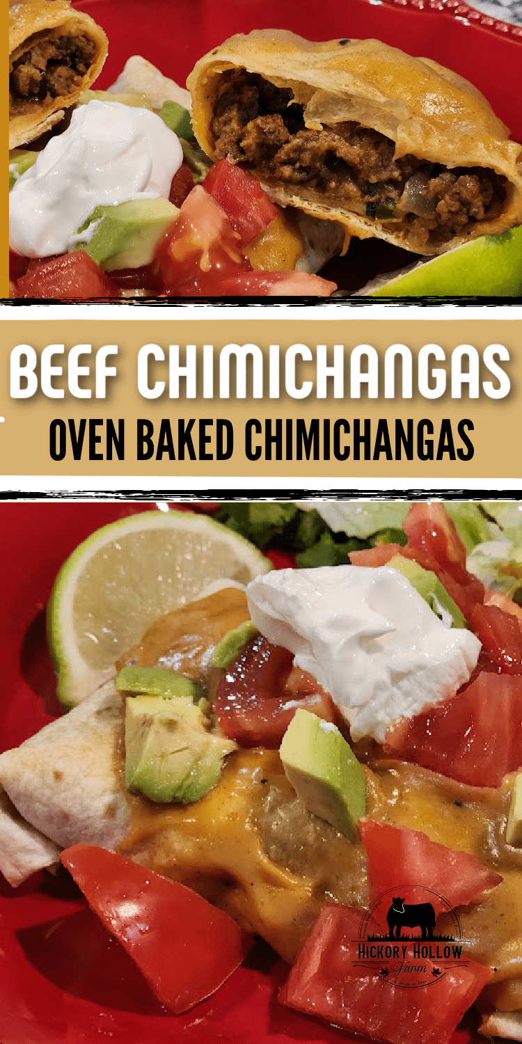 beef and cheese chimichangas. Tex-Mex meals made with ground beef and a homemade queso sauce. 