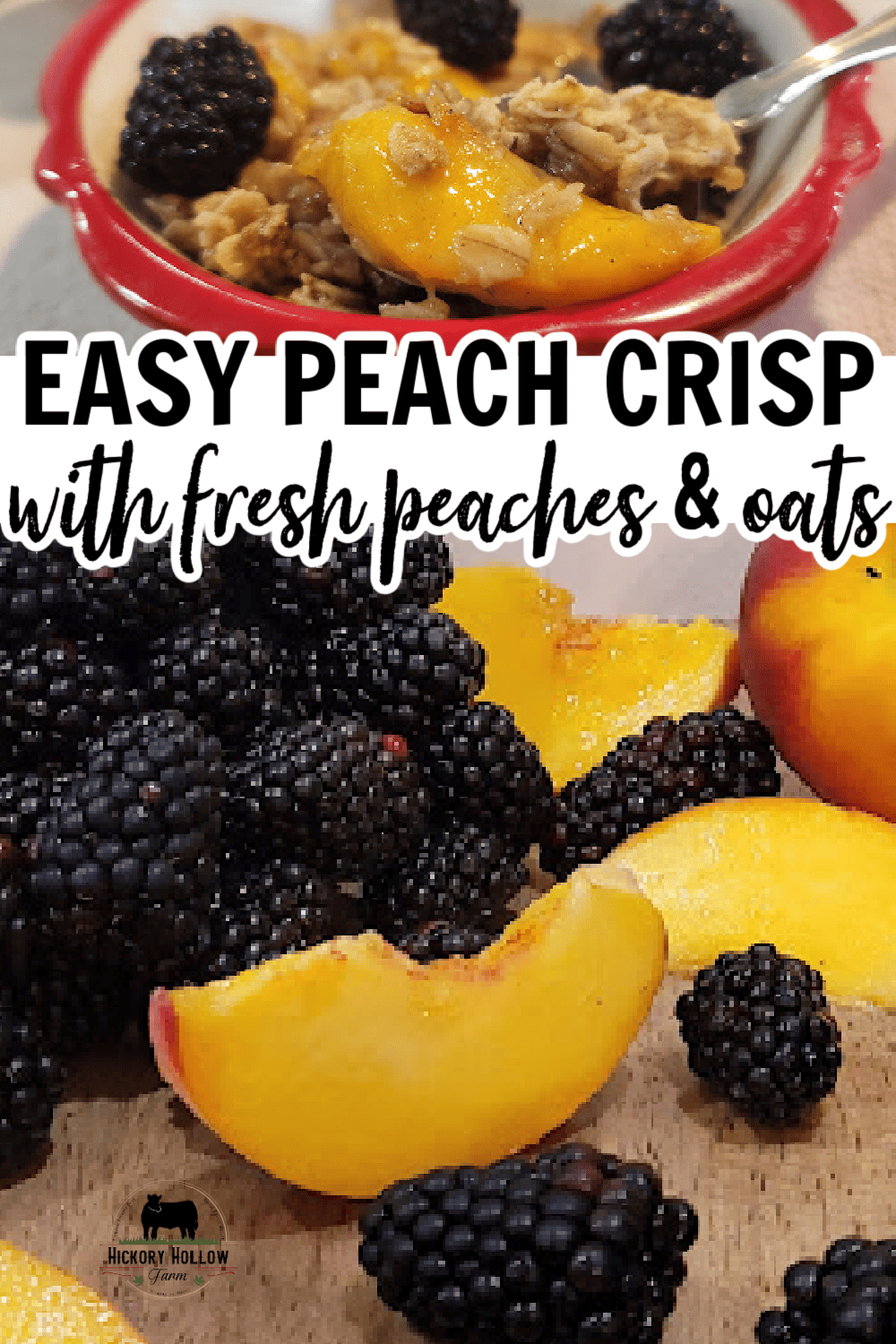 Easy summer dessert that everyone will love! This easy peach crisp with fresh peaches comes together quickly. Add blackberries or blueberries for a winning combination. Oat, brown sugar, and butter topping cooks up nice and crisp!