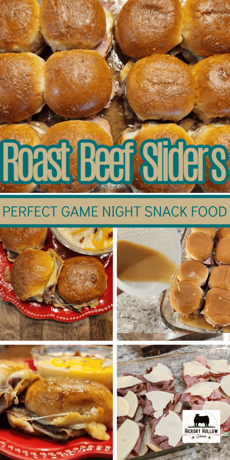 Delicious roast beef slider sandwiches perfect for holiday parties of game night snacks.