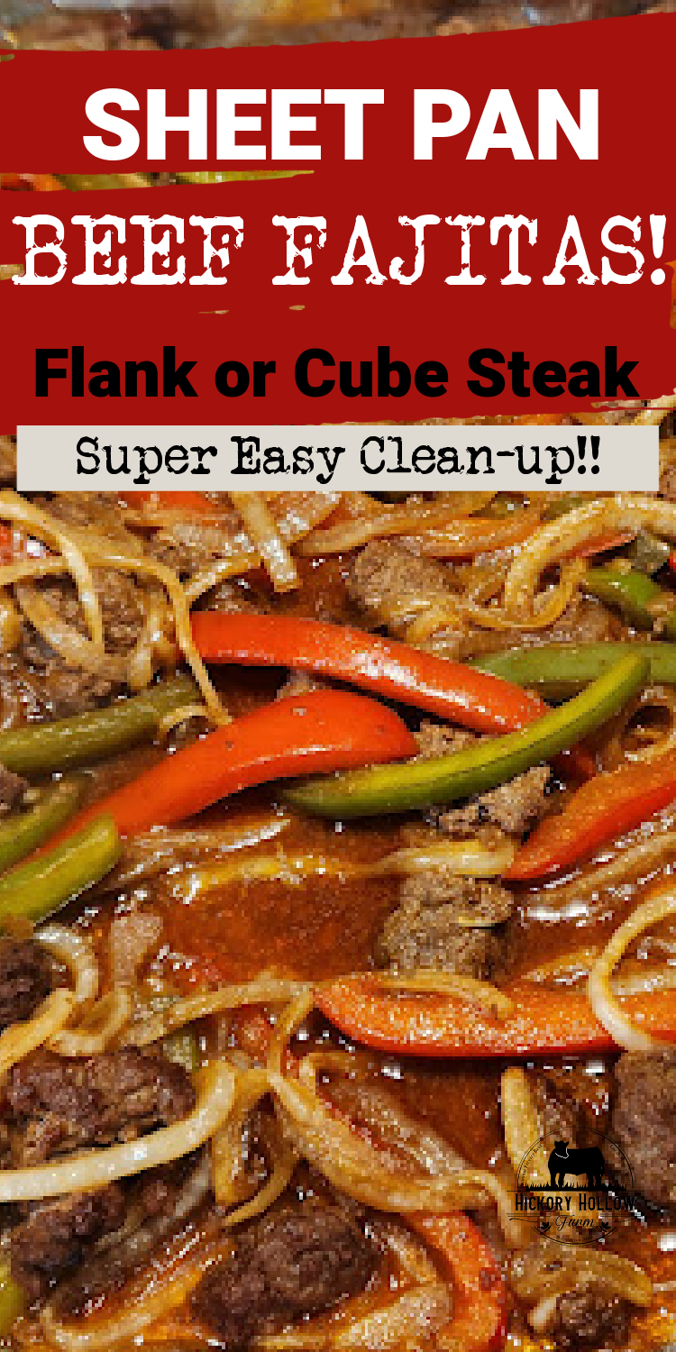 Delicious sheet pan beef fajitas recipe! Make your beef fajitas in the oven for easy clean-up. Family tex-mex meal idea
