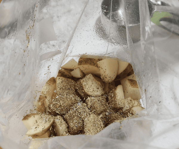 Seasoned air fryer potato cubes